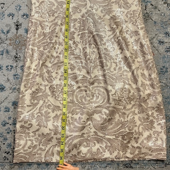 Lauren Ralph Lauren Champagne Sequin Floral Jacquard Dress - Picture 11 of 15